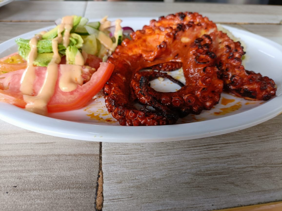 Pulpo servido en plato